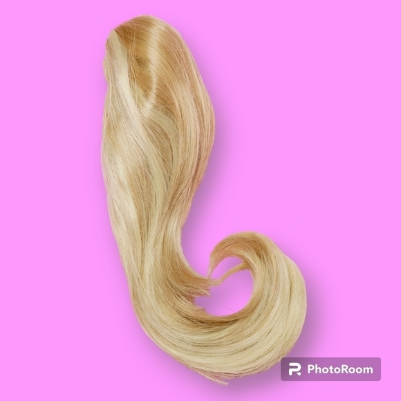 Honey Blonde Highlighted Ponytail Hairclip Extension 15" - Picture 1 of 7